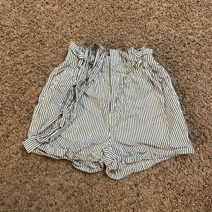 Stripped paper bag shorts